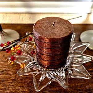 MIKASA Starmist Crystal Candle Holder Japan Collectible